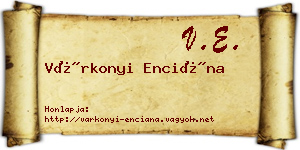 Várkonyi Enciána névjegykártya